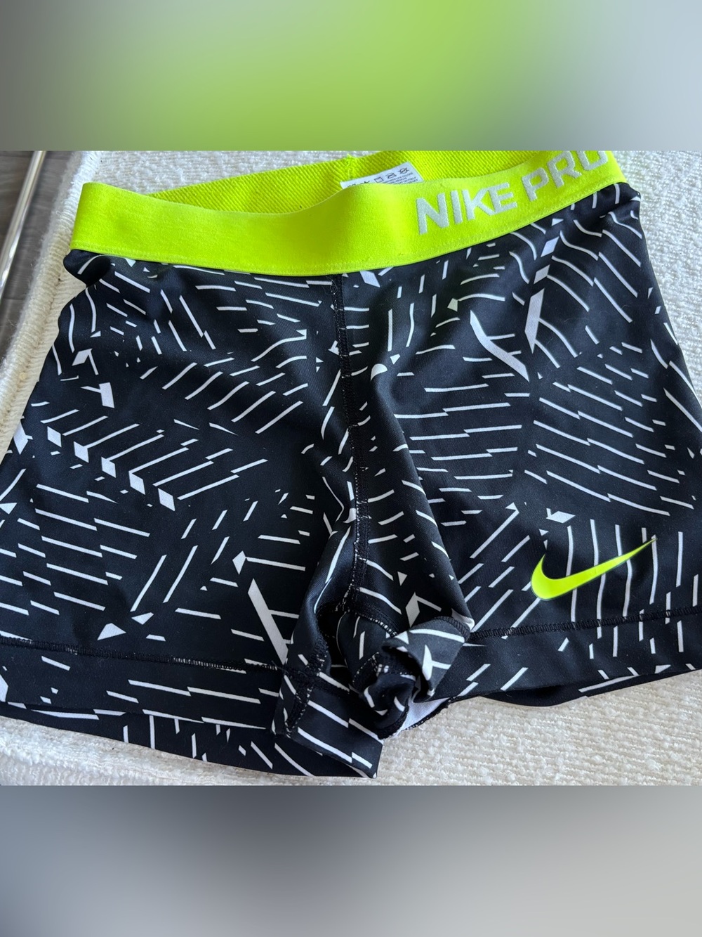 Nike Women’s Black Swim Rash Shorts with Volt Accents